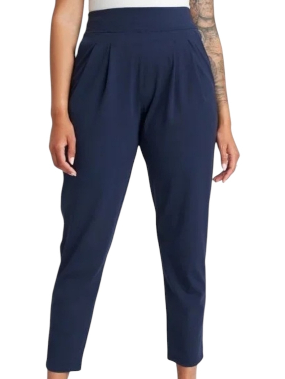 Kit And Ace Playful Pleated Trouser Navy Women's 2
